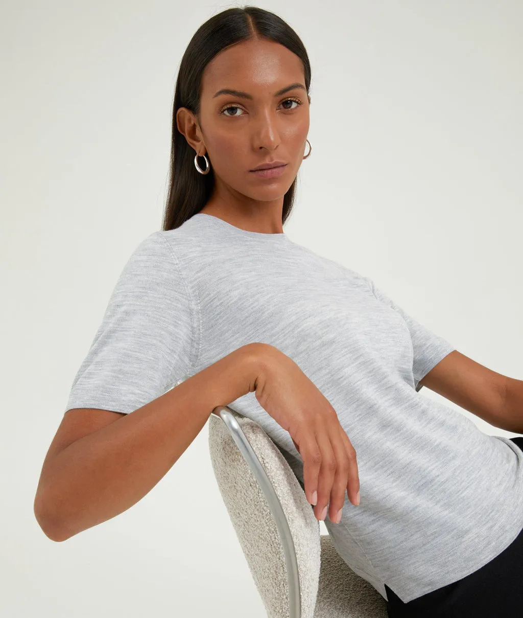 Knitted T-Shirt in Merino Wool