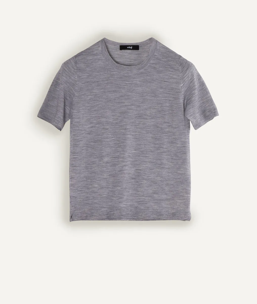 Knitted T-Shirt in Merino Wool