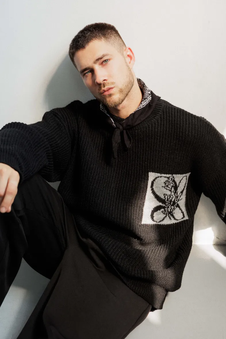 Strickpullover mit Fake-Pocket-Effekt